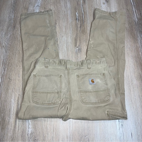 Carhartt Men’s Dungarees Rugged Flex Relaxed Fit Work Pants Khaki Tan 102291 253 - Picture 10 of 16